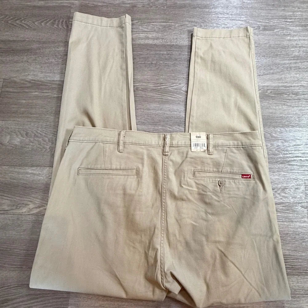Levis XX Chino Standard Taper Pants Mens 38x34 Tan Khaki Stretch Twill